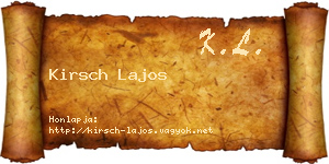 Kirsch Lajos névjegykártya
